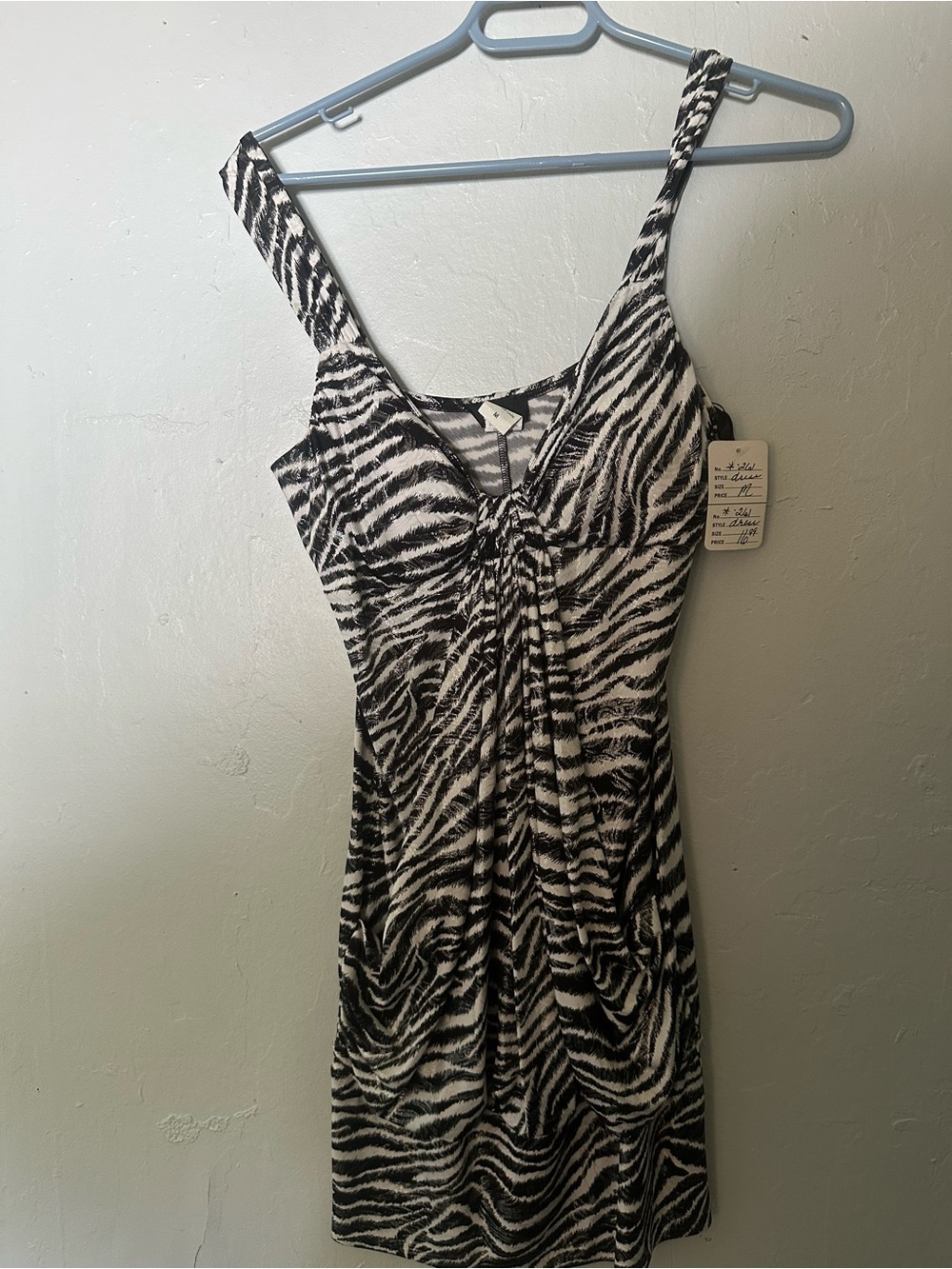 Taboo Zebra-Print Mini Dress - Black & White